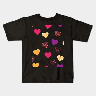 Cute Patterned Hearts Kids T-Shirt